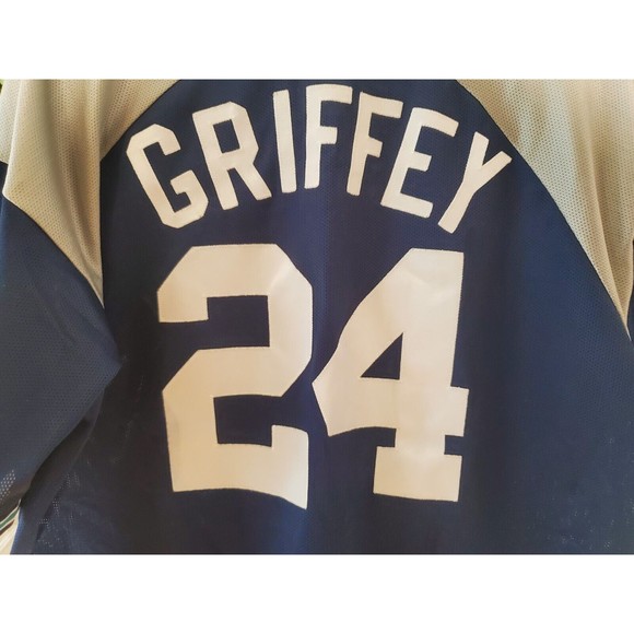 VTG 90s MLB SEATTLE MARINERS KEN GRIFFEY Jr JERSEY MAJESTIC MADE IN USA Sz Large - Picture 5 of 6
